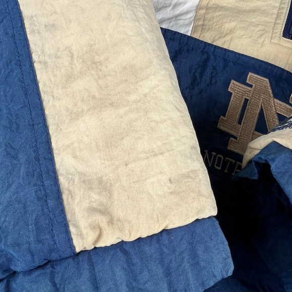 VTG 90s Notre Dame Fightin Irish Jacket Extra Large Blue Quarter Zip Puffer Coat - Picture 4 of 16